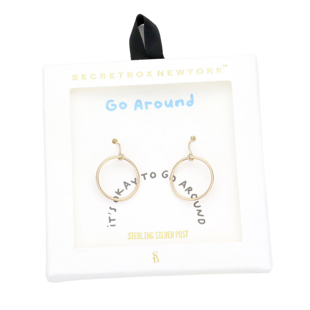 Worn Gold Secret Box Metal Open Circle Dangle Earrings, are beautiful jewelry that fits your lifestyle, adding a pop of pretty color. Enhance your attire with these vibrant artisanal earrings to show off your fun trendsetting style. Great gift idea for your Wife, Mom, your Loving one, or any family member.
