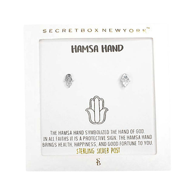 Worn Silver Secret Box Hamsa Hand Sterling Silver Post Earrings, are fun handcrafted jewelry that fits your lifestyle, adding a pop of pretty color. Highlight your appearance, hold the holy spirit, and grasp everyone's eye anywhere or any occasion. Great gift idea for your Wife, Mom, your Loving one, or any family member.