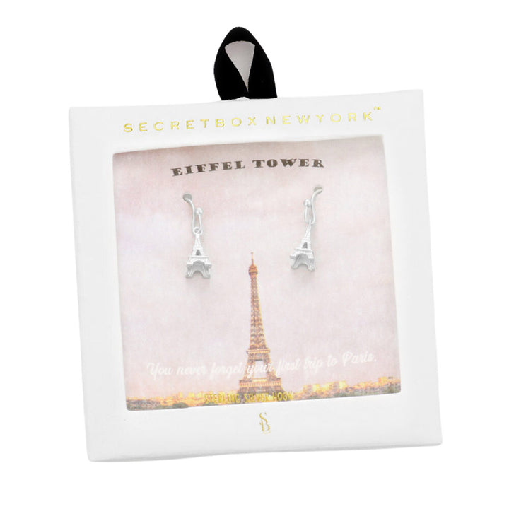 Worn Silver Secret Box Metal Eiffel Tower Dangle Earrings, are beautiful jewelry that fits your lifestyle, adding a pop of pretty color. Enhance your attire with these vibrant artisanal earrings to show off your fun trendsetting style. Great gift idea for your Wife, Mom, your Loving one, or any family member.