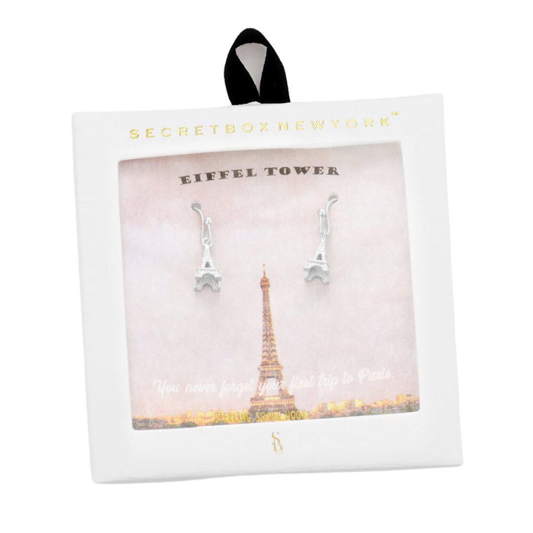 Worn Gold Secret Box Metal Eiffel Tower Dangle Earrings, are beautiful jewelry that fits your lifestyle, adding a pop of pretty color. Enhance your attire with these vibrant artisanal earrings to show off your fun trendsetting style. Great gift idea for your Wife, Mom, your Loving one, or any family member.