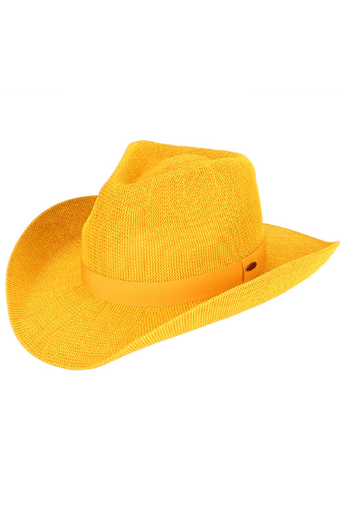 C.C College Team Color Cowboy Hat - Yellow