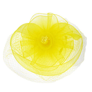 Yellow Feather Mesh Flower Fascinator Headband, with its luxurious yet lightweight composition. Crafted with high-quality materials, the headband features a feather mesh flower, making it the perfect accessory for any outfit. The headband adds a touch of sophistication. Perfect gift choice for loved ones on any day.