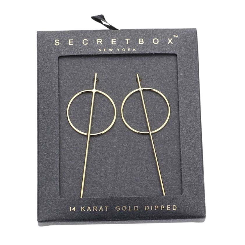 Yellow Gold Secret Box 14K Gold Dipped Geometric Metal Earrings, are fun handcrafted jewelry that fits your lifestyle, adding a pop of pretty color. Enhance your attire with these vibrant artisanal earrings to show off your fun trendsetting style. Great gift idea for your Wife, Mom, your Loving one, or any family member.