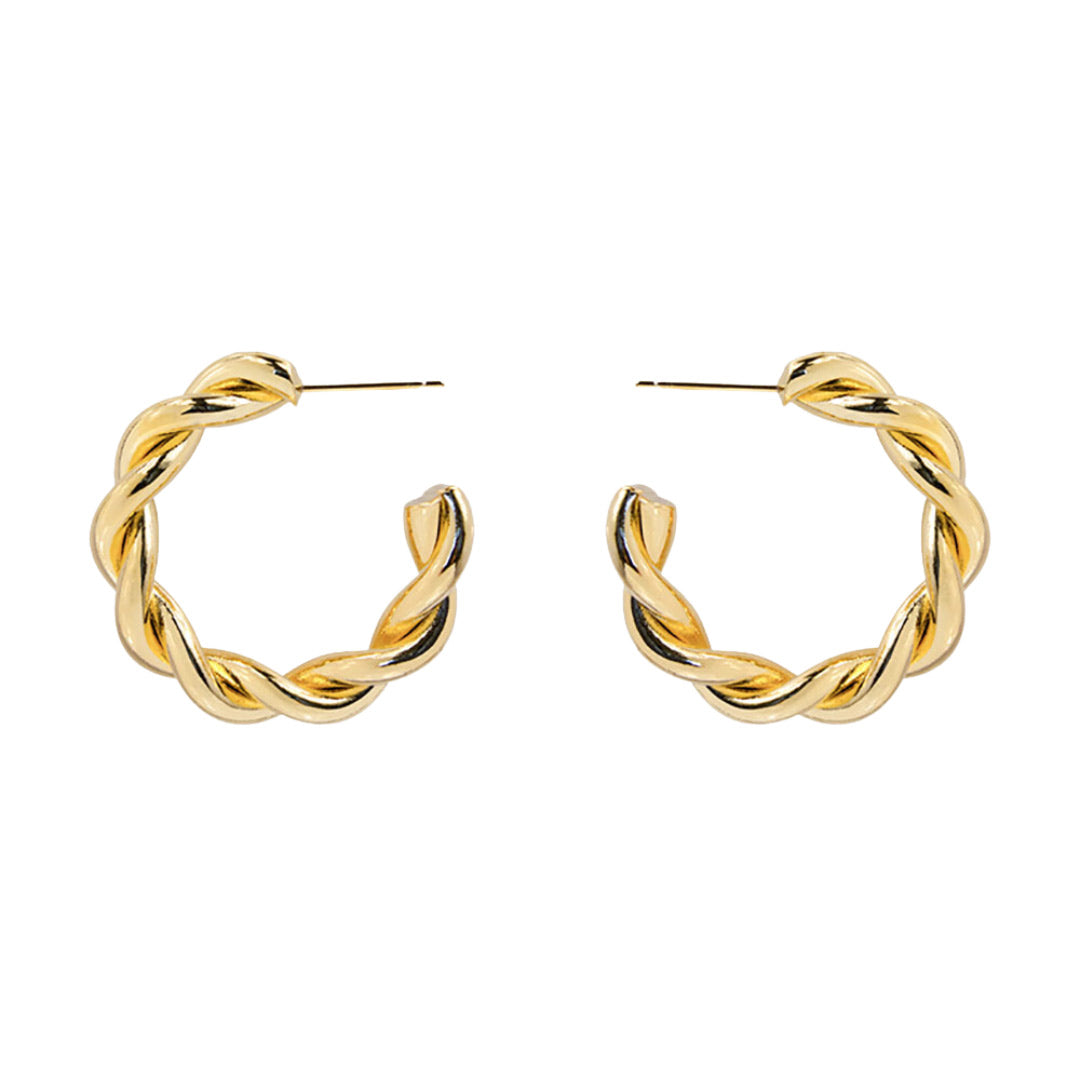 Yellow Gold Secret Box 14K Gold Dipped Braided Metal Hoop Earrings, are beautiful jewelry that fits your lifestyle, adding a pop of pretty color. Enhance your attire with these vibrant artisanal earrings to show off your fun trendsetting style. Great gift idea for your Wife, Mom, your Loving one, or any family member.