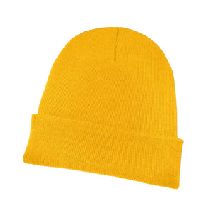 Yellow Solid Knit Beanie Hat, Stay warm and stylish with this classic piece. Made from high-quality yarn, this beanie is designed to keep you comfortable in colder weather conditions. Its snug fit provides optimal heat retention to keep you insulated. Available in a range of colors, this beanie is perfect for winter weather.