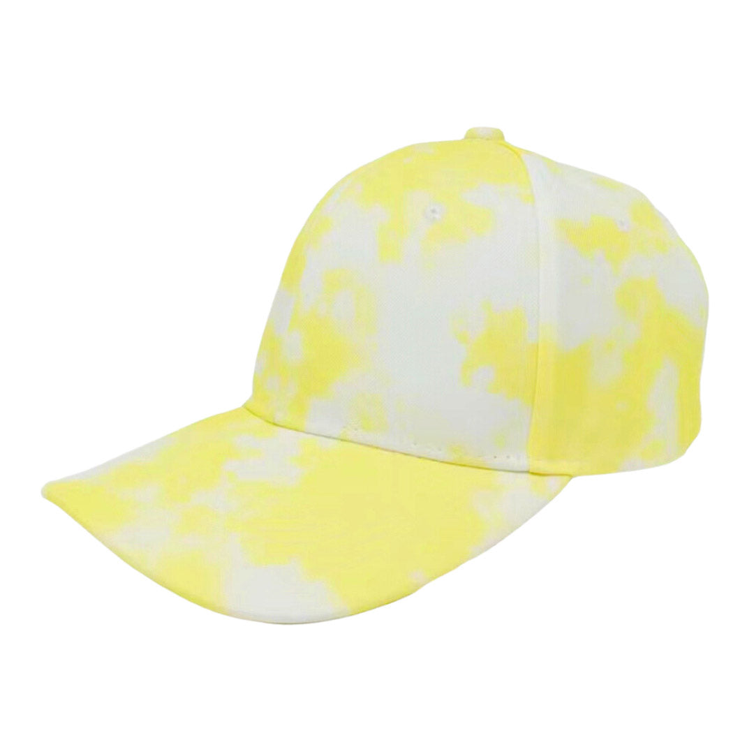 Yellow Tie Dye Baseball Cap Perfect for a bad hair day, you can pull your messy bun or high ponytail through, perfect to keep your hair away from you face while exercising, running, playing tennis or just taking a walk outside. Adjustable Velcro strap gives you the perfect fit. Great Birthday Gift, Thank you Gift