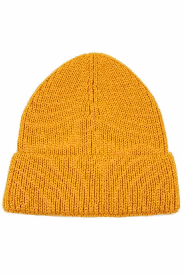 Yellow The Solid Color Ribbed Knit Cuff Beanie features a classic ribbed texture with a fold-over cuff for a clean, timeless look. Crafted from soft, stretchy knit fabric, it provides a comfortable fit and reliable warmth for everyday cold-weather wear.