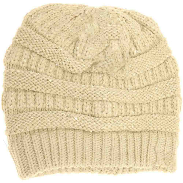 Beige Sequin CC Beanies combine stylish sparkle with reliable warmth, making them perfect for chilly days. Crafted with soft, cozy materials, these beanies provide comfortable wear while the sequined exterior adds a touch of sophisticated shine. Ideal for those seeking both function and fashion, they effortlessly elevate any cold-weather outfit. 