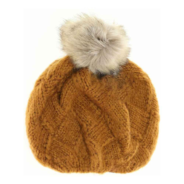 Basket Weaved Knitted C.C Beret - Golden Camel - Beret Hats