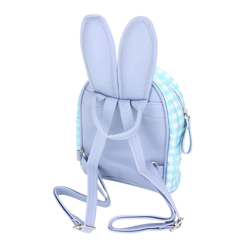 bunny mini backpack Glittered Check Patterned Bunny Mini Backpack Bag