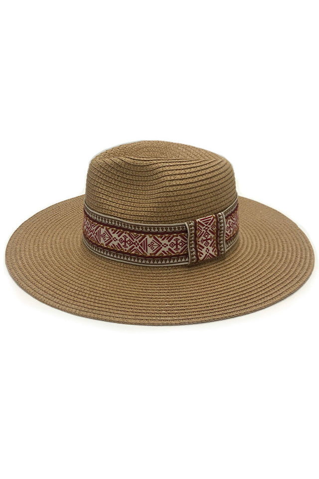 Camel BOHO BAND PANAMA HAT features a distinctive boho band, merging traditional craftsmanship with contemporary styling. The tightly woven natural fibers create a resilient yet breathable structure that provides UPF protection while regulating temperature. The proportional brim offers versatile sun coverage without overwhelming the silhouette. A testament to artisanal expertise, this hat maintains its structural integrity through multiple seasons while the unique band adds character to any warm-weather ens