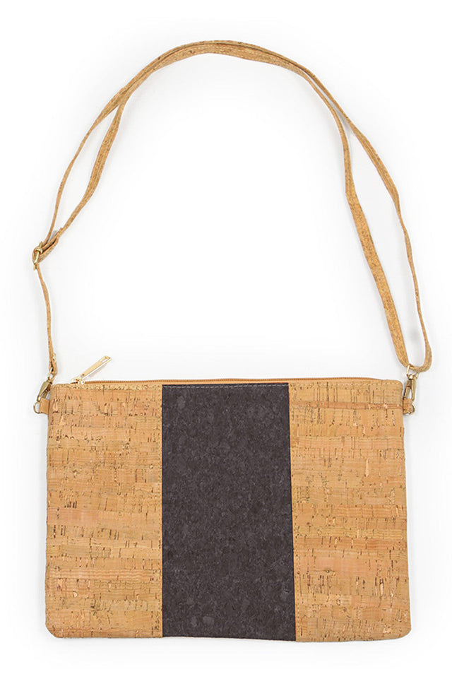 Bold Middle Stripe Cork Clutch Crossbody Bag combines sustainable cork material with a striking central stripe design, offering both eco-friendly style and practical functionality. Its compact clutch size is perfect for essentials, while the crossbody strap ensures hands-free convenience. Durable and lightweight, this bag is ideal for those seeking a sophisticated accessory that supports sustainable fashion without compromising on elegance or comfort. 