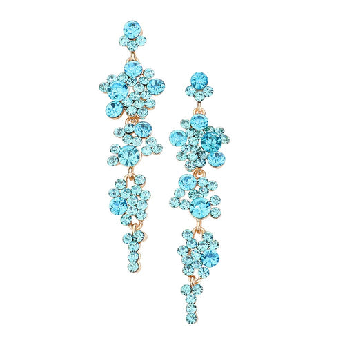 Pendientes colgantes de noche con piedras de burbujas - Agua