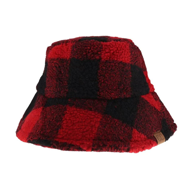 Red Black Buffalo Check Sherpa C.C Bucket Hat combines classic buffalo check patterning with cozy sherpa lining for superior warmth and style. Designed for cold weather, this bucket hat offers a comfortable fit and soft texture, making it an ideal accessory for outdoor activities or casual wear. Its durable construction ensures lasting use, while the timeless design adds a refined touch to any winter outfit. 