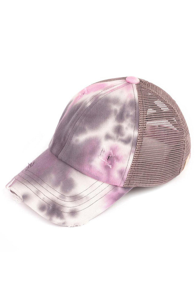 Gray C.C Kids Tie Dye Criss-Cross Ponycap combines playful tie-dye patterns with a practical criss-cross design, ensuring a secure and comfortable fit for active children. Crafted for durability and style, this ponytail keeps hair neatly in place while adding a vibrant touch to any outfit. Ideal for everyday wear, it offers both function and fashion for young, energetic lifestyles.