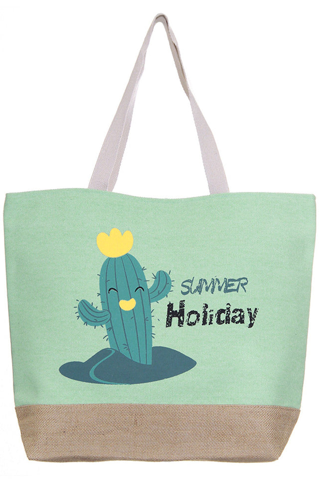 Cactus Beach Bag combines durability with style, crafted from sturdy materials to withstand sandy shores and sunny days. Its spacious interior offers ample room for towels, sunscreen, and essentials, while the unique cactus design adds a distinctive, trendy touch. Ideal for beach outings, this bag ensures both practicality and a fashionable statement. 