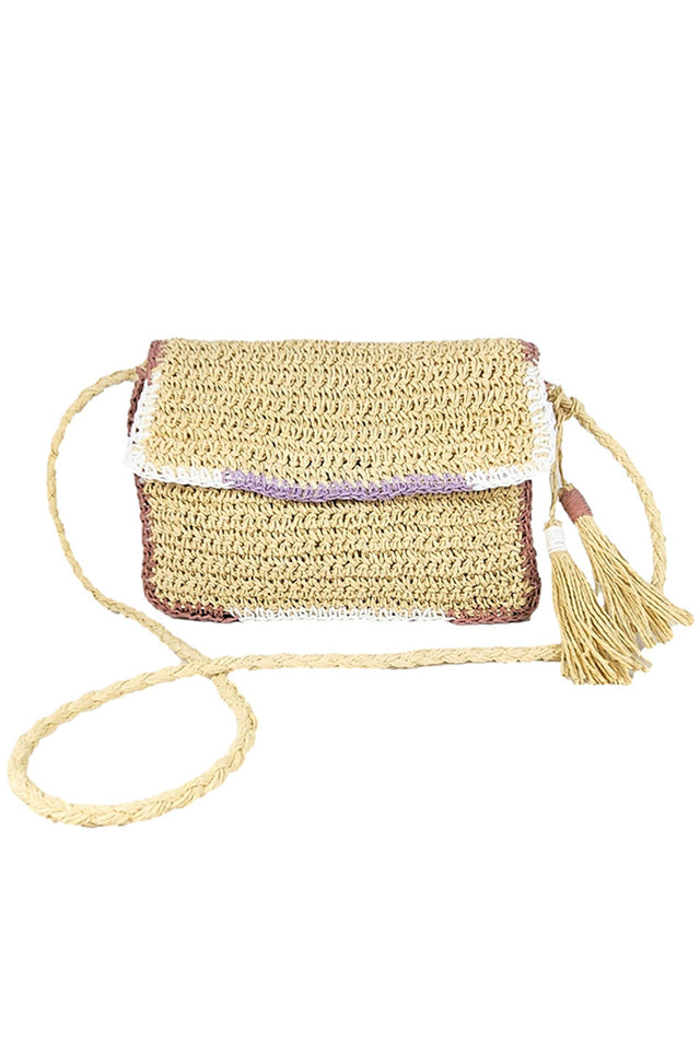 Charm Tassel Straw Crossbody Bag combines natural straw craftsmanship with a stylish tassel accent, offering a lightweight and breathable accessory perfect for warm-weather outings. Its crossbody design ensures hands-free convenience and secure carrying, making it ideal for daily errands or casual events. Durable yet elegant, this bag complements a variety of outfits while providing practical storage for essentials. 