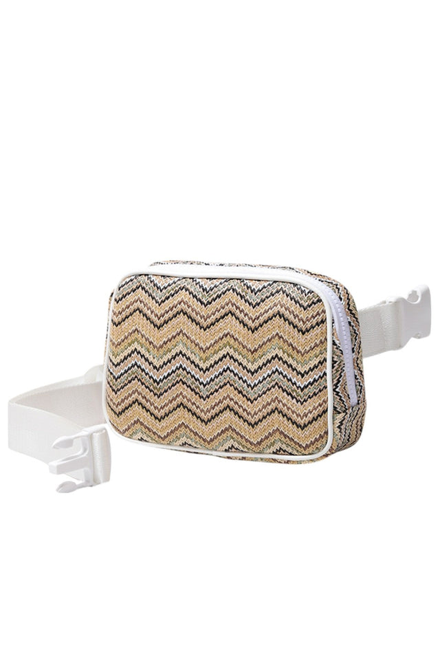 Chevron Pattern Straw Sling Bag features a meticulously woven design that highlights its unique chevron motif. Made from high-quality straw, this bag offers durability and a lightweight feel, perfect for hands-free convenience. Its adjustable sling strap ensures a comfortable fit, while the secure closure protects your belongings. Ideal for both casual and stylish occasions, this bag combines expert craftsmanship with timeless appeal.