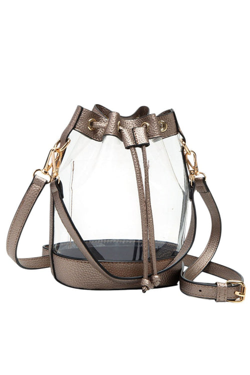 Women's Clear Crossbody Stadium Bucket Bag - Bronze
