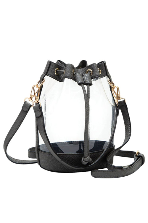 Women's Clear Crossbody Stadium Bucket Bag - Gray
