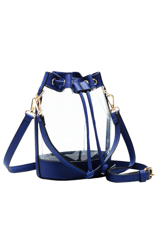 Women's Clear Crossbody Stadium Bucket Bag - Royal Blue