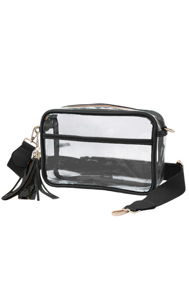Clear PU Cross Body Camera Bag offers a sleek, transparent design crafted from durable polyurethane, providing both style and protection for your camera gear. Its crossbody strap ensures comfortable, hands-free carrying, while the clear material allows quick visibility of contents for easy access. Ideal for photographers seeking a practical yet modern solution to transport and safeguard their equipment.