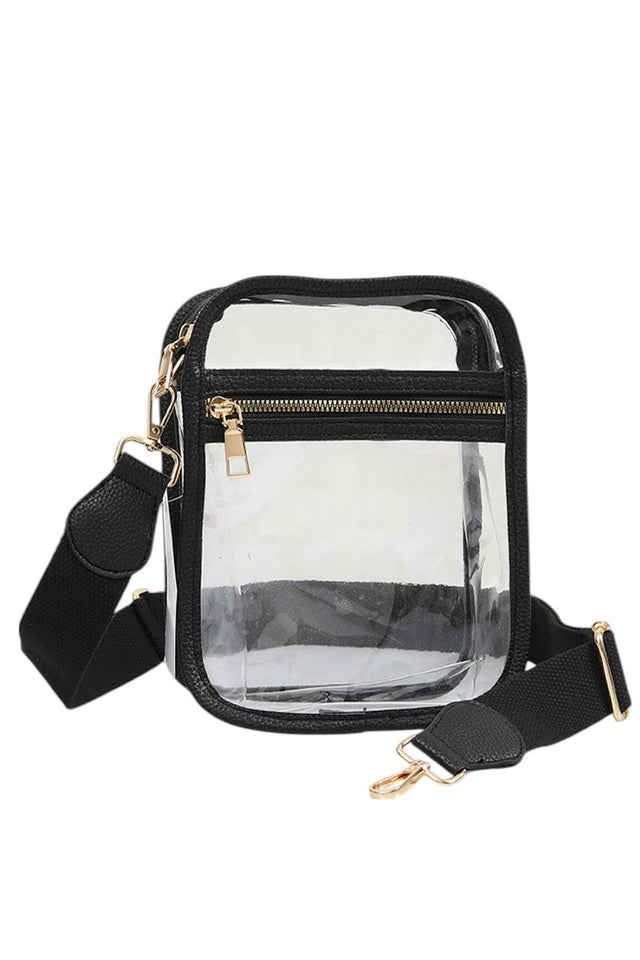 Clear PU Cross Body Mini Bag features a sleek, modern design crafted from durable, transparent polyurethane. Its compact size is perfect for carrying essentials while keeping your hands free. The adjustable strap ensures comfortable wear, making it ideal for both daily use and special occasions where style and convenience are paramount. This bag combines practicality with a minimalist aesthetic, allowing you to showcase your belongings with confidence and ease. 