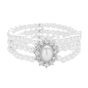Clear White Oval Pearl Accented Stretch Bracelet will bring a touch of simple sophistication to any ensemble. It beautifully combines timeless elegance with a modern twist, with an oval pearl accent adding understated panache. The perfect choice for a special occasion or everyday luxury. Perfect Birthday Gift, Anniversary Gift, Mother's Day Gift, Graduation Gift. Enjoy your special days!