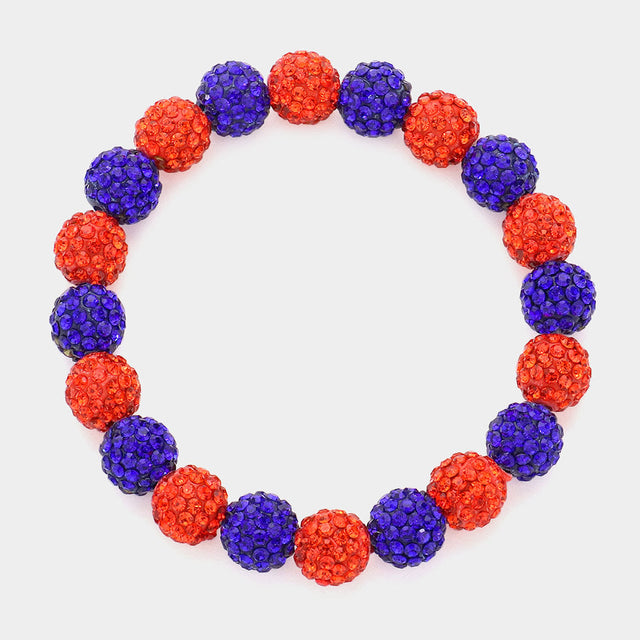 Multi Colorful Shamballa Ball Stretch Bracelet