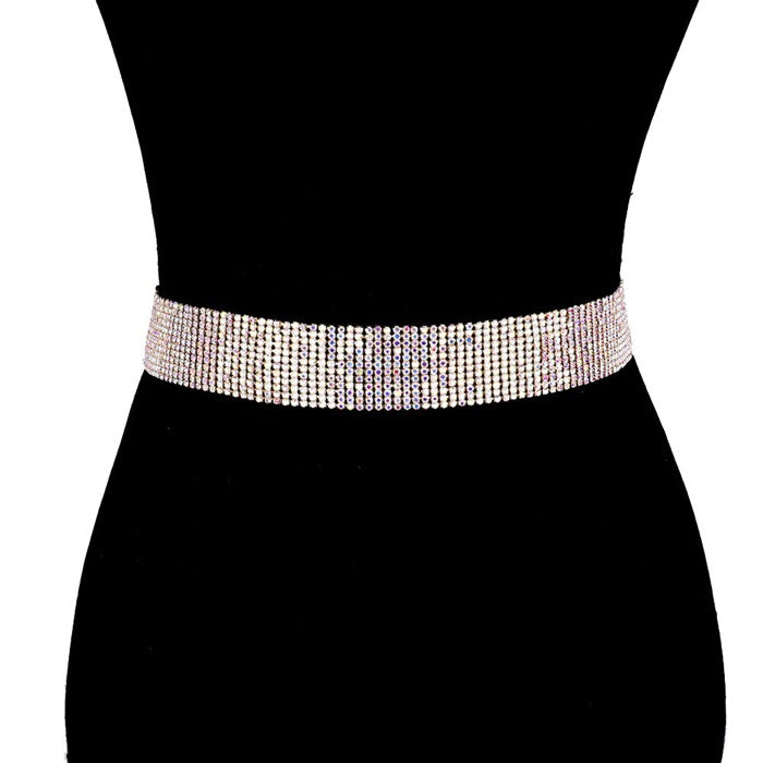 Crystal Accented Rhinestone Pave Embellished Belt – Madeline Love