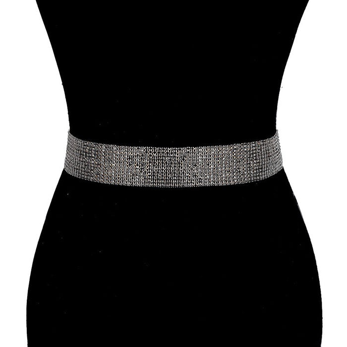 Crystal Accented Rhinestone Pave Embellished Belt – Madeline Love