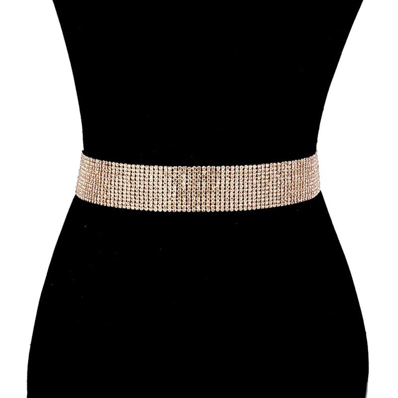 Crystal Accented Rhinestone Pave Embellished Belt Madeline Love Crystal Accented Rhinestone Pave Embellished Belt Madeline Love