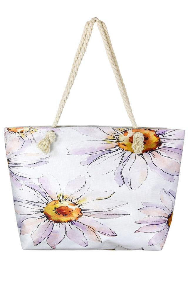 Daisy Flower Beach Bag combines style and practicality for your seaside adventures. Crafted with durable materials, it offers ample space to carry essentials like towels, sunscreen, and snacks. Its charming daisy design adds a fresh, summery touch, making it both a functional and fashionable accessory for beach days. 
