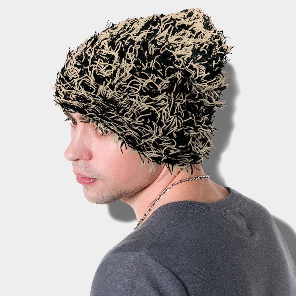 Distressed Knitted Fuzzy Winter Beanie Hat – Madeline Love