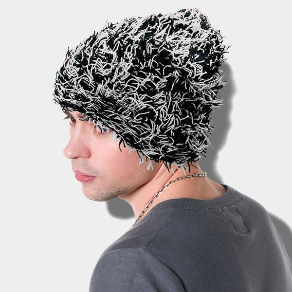Distressed Knitted Fuzzy Winter Beanie Hat – Madeline Love