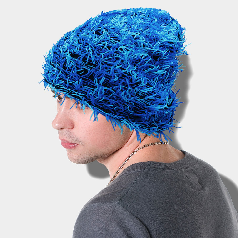 Distressed Knitted Fuzzy Winter Beanie Hat – Madeline Love display picture 1