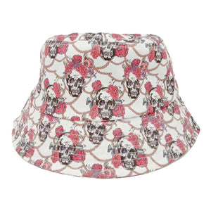 Show off your edgy side in this Flower Skull Patterned White Bucket Hat! This playful hat will get you noticed thanks to its unique pattern of skulls and flowers, and keep you protected at the same time. So don't miss out — grab this hat and make a statement! Perfect gifts for Birthday Gift, holidays, Valentine’s Day