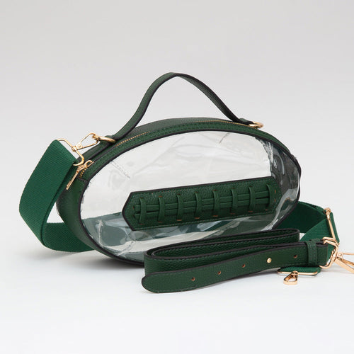 Bolso bandolera transparente con forma de balón de fútbol - Claro, verde