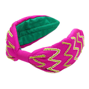 Add some zig-zags and a hint of chevron to your outfit with this fun Fuchsia Zigzag Chevron Patterned Headband! It'll keep your hair in place with its unique patterned design. Perfect for any occasion, dress it up or dress it down, you can't go wrong! Perfect for everyday wear, outdoor festivals, Birthday Gift and more. 
