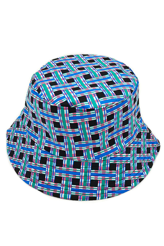Black GEOMETRIC REVERSIBLE BUCKET HAT features precisely calibrated geometric patterns integrated through specialized textile construction. The dual-sided functionality demonstrates superior design efficiency, offering two distinct aesthetic presentations without additional material requirements. The architecturally sound brim provides measured UV protection while maintaining optimal weight distribution. Engineered fabric composition ensures consistent performance through temperature variations and repeated