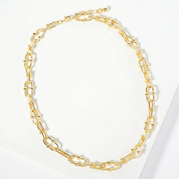 Gold Gold Dipped Industrial Chain Necklace