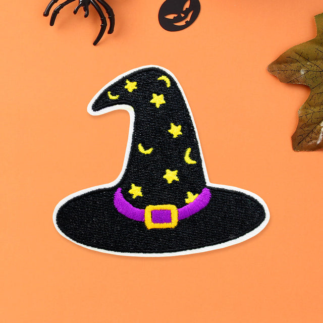 Multi Halloween Witch Hat Iron On Patch
