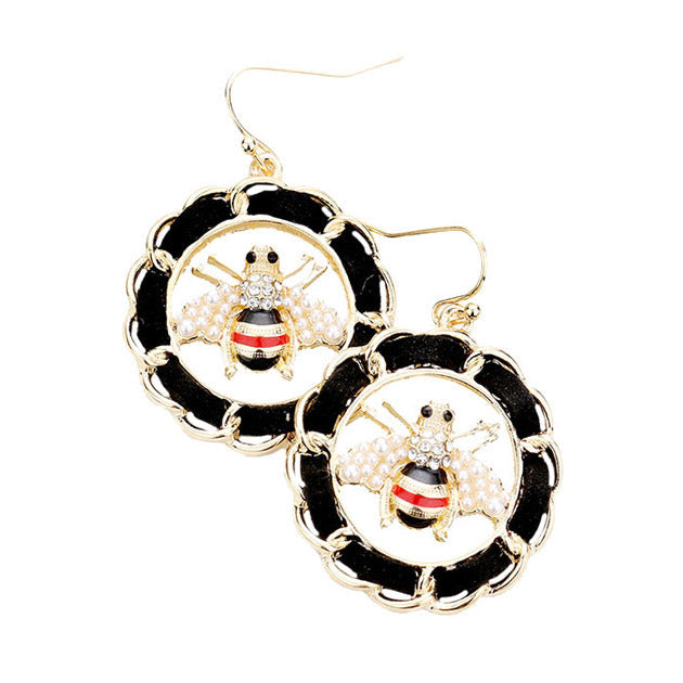 Pearl Wings Honey Bee Earring on Suede, symbol of wealth, good luck & harmony. The bee spirit reminds you to enjoy what you have. Use our Bee Earrings to dress up or dress down your ensemble. Bee Collection makes a perfect Birthday Gift, Mother‚Äôs Day Gift, Graduation Gift, Thank you Gift, Bee Jewelry, Anniversary Gift