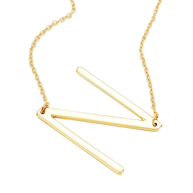 Gold N Monogram Metal Pendant Necklace. Beautifully crafted design adds a gorgeous glow to any outfit. Jewelry that fits your lifestyle! Perfect Birthday Gift, Anniversary Gift, Mother's Day Gift, Anniversary Gift, Graduation Gift, Prom Jewelry, Just Because Gift, Thank you Gift.