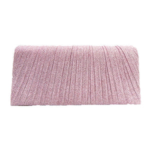 Pink From day to night, this luxurious Pleated Shimmery Evening Clutch Crossbody Bag is the perfect companion. Boasting a pleated shimmery exterior, this clutch oozes sophistication and exclusivity. Slip it into your wardrobe, make a statement! Perfect Gift Birthday, Christmas, Anniversary, Wedding, Cumpleanos, Anniversario
