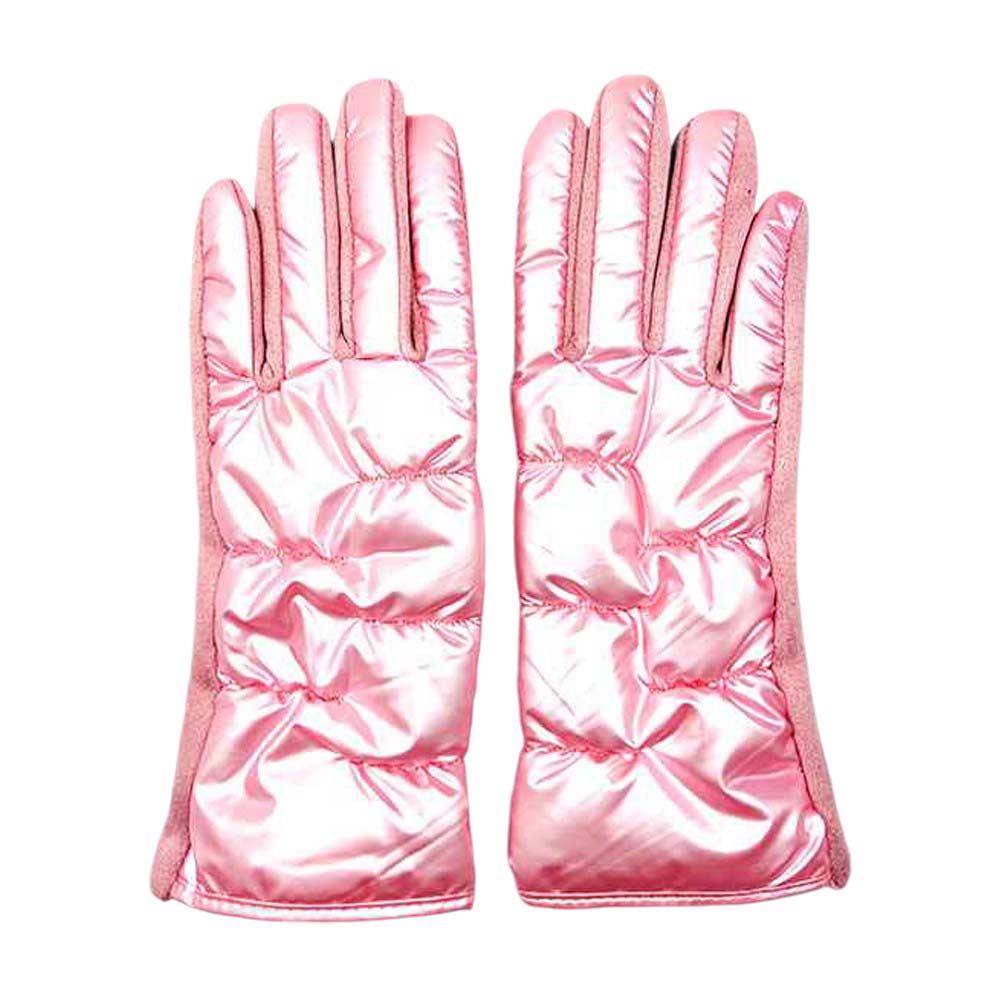 Pink-Puffer Smart Touch Gloves, Perfect combination of style and functionality. With their innovative design, you can easily use your touch screen devices without having to remove your gloves. Made with high-quality materials, these gloves are both durable and comfortable, making them an ideal choice for the colder months