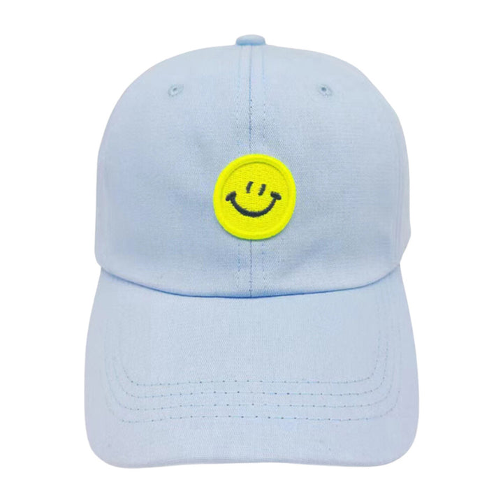 Ready for action in the sunshine, this Smile Accented Light Blue Baseball Cap will keep you cool like a cucumber! Keep the sun off your face and your style on point with this sturdy and adjustable cotton cap! Get your sunny day swag on with this rockin' headgear! Perfect Birthday gift, Anniversary, Valentine's Day gift.