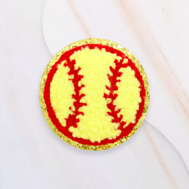 Red, Yellow Softball Iron On Patch