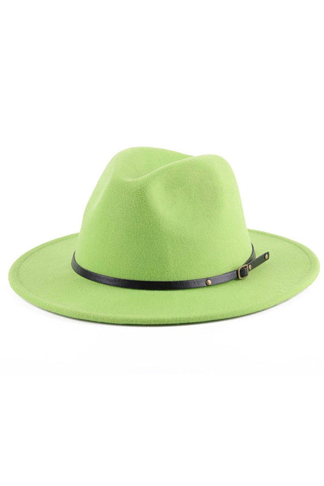 Neon Green SOLID BRIN BELT HAT features a meticulously constructed design with premium materials for exceptional longevity. Its integrated belt detail provides precise fit adjustment while adding a sophisticated design element. The structured silhouette maintains shape throughout extended wear, making it an essential accessory for the discerning customer seeking both functionality and refined aesthetics. 