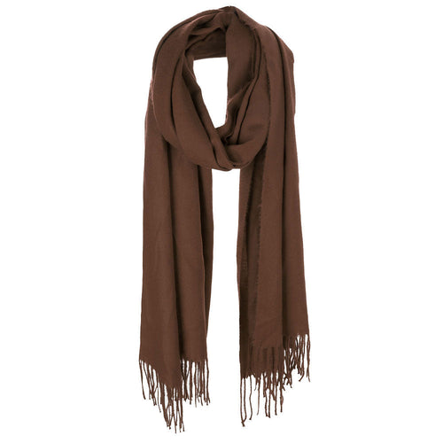 Solid Tassel Oblong Scarf - Khaki